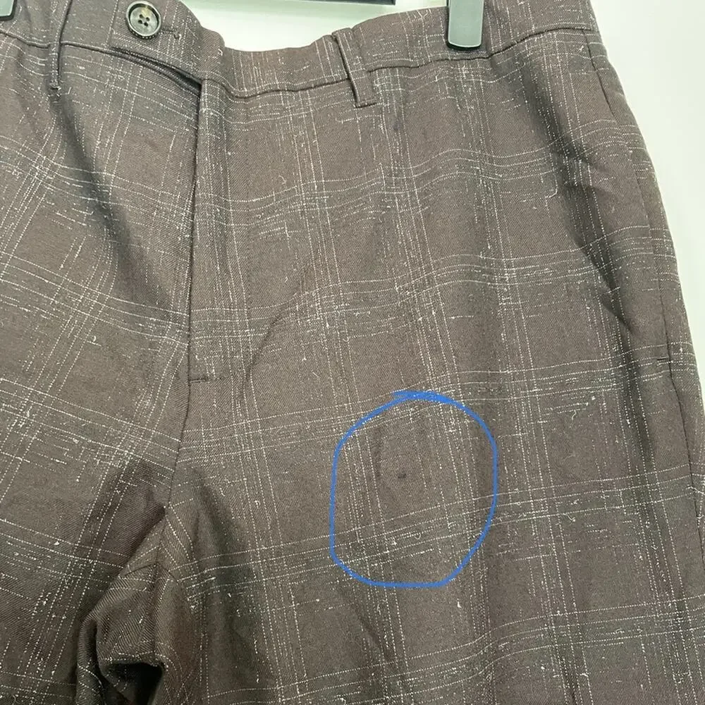 Ted Baker Men's Ddarto‎ Boucle Classic Fit Trousers Brown Pattern 36R